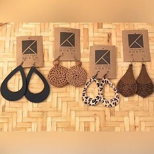 New Earrings. 4 pair - Never worn. NWT. Cute, Trendy earrings.